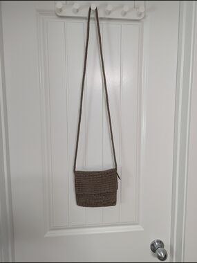 The Sak Taupe Woven Crossbody Bag